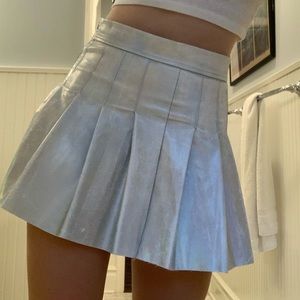 Vintage Metallic Pleated Party Skirt